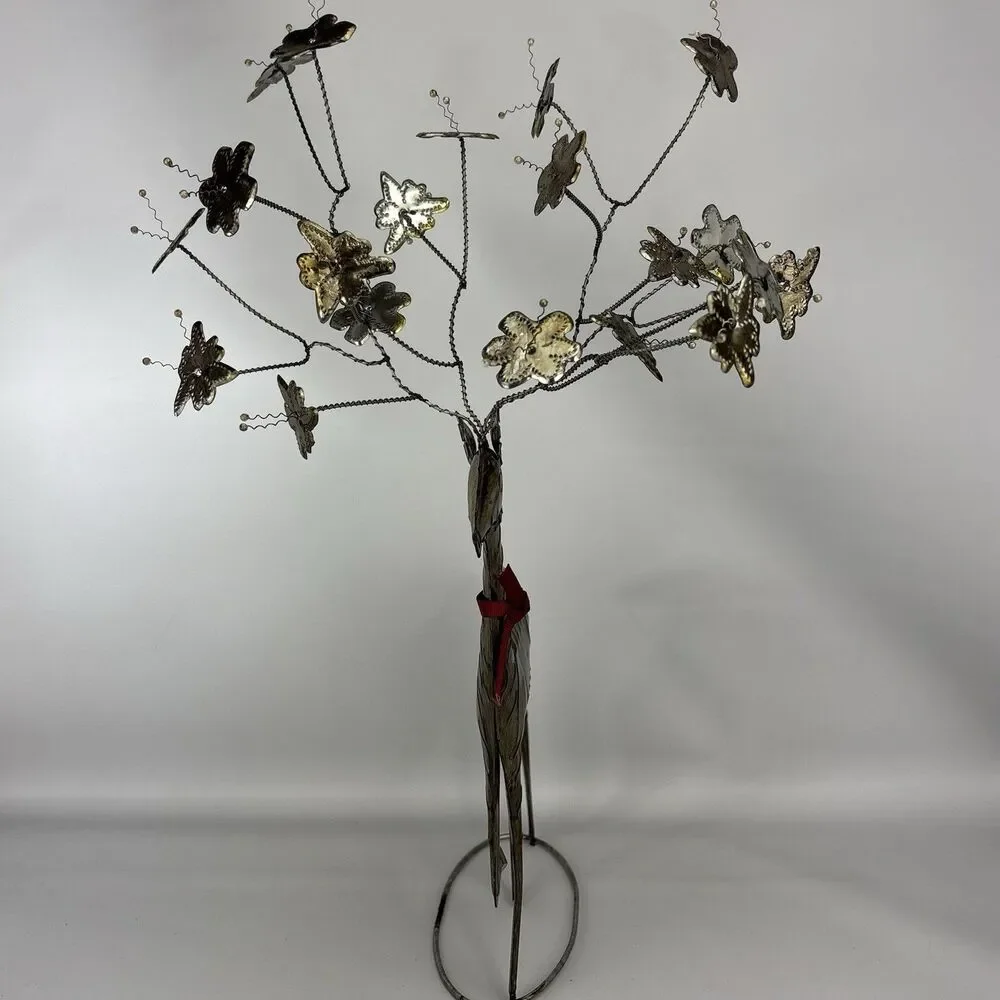 2x Pottery Barn Pressed Metal Reindeer Christmas Flower Antlers UNIQUE Decor HTF
